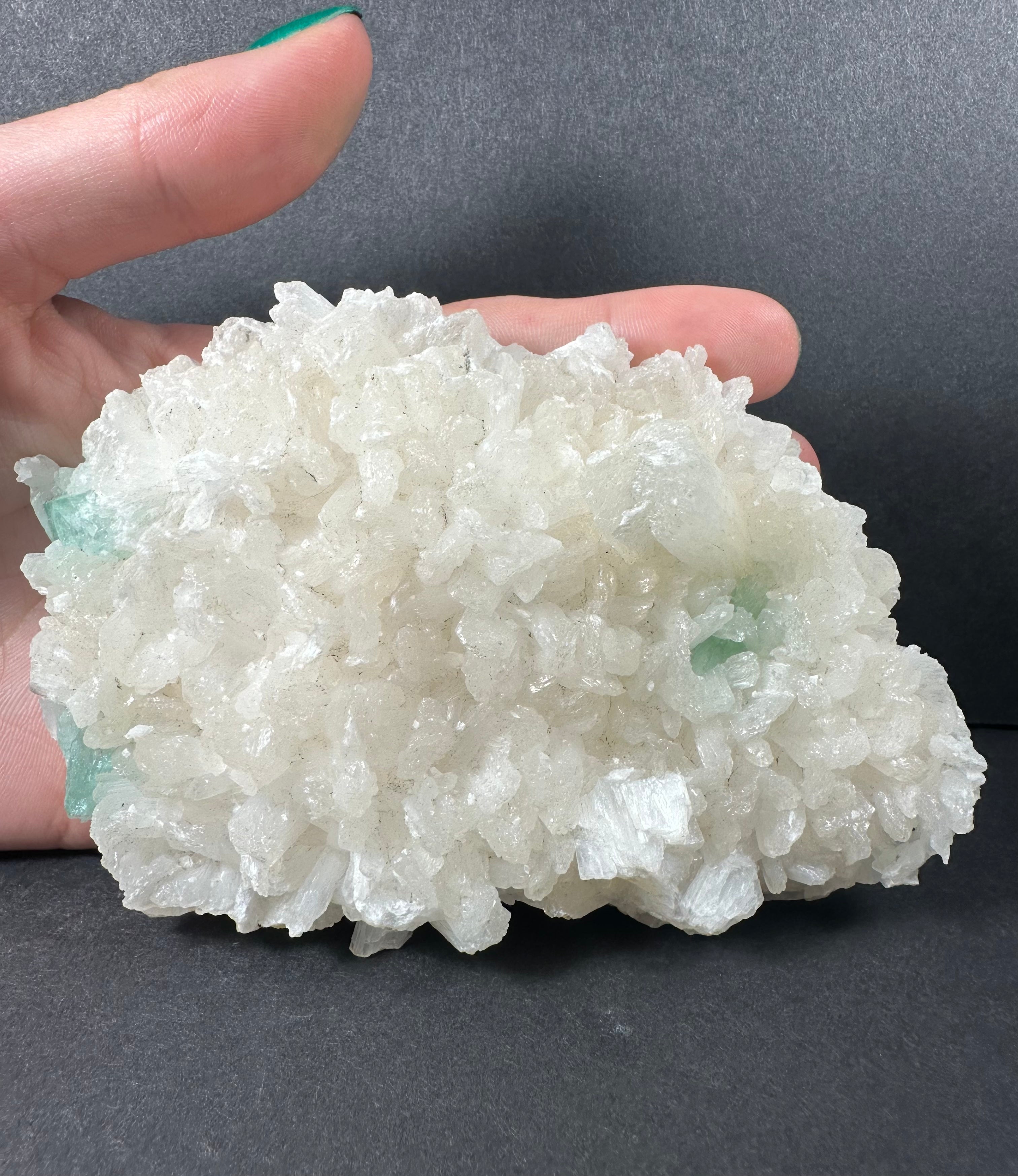 Ocean Green Apophyllite with Stilbite on matrix - New Age Realms