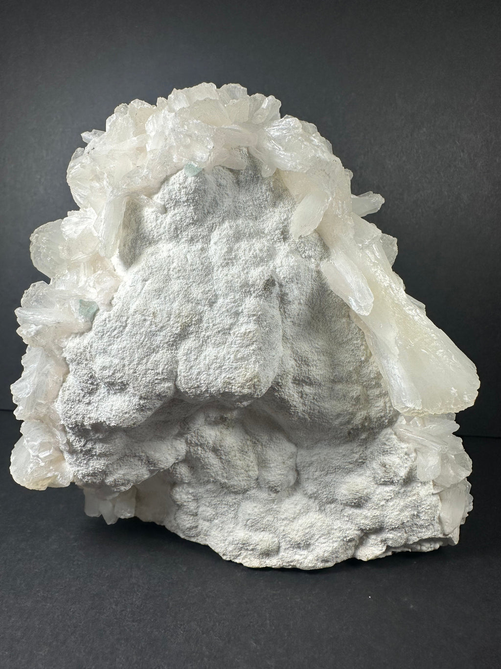 Stilbite with Green Apophyllite and Mordenite on matrix - New Age Realms