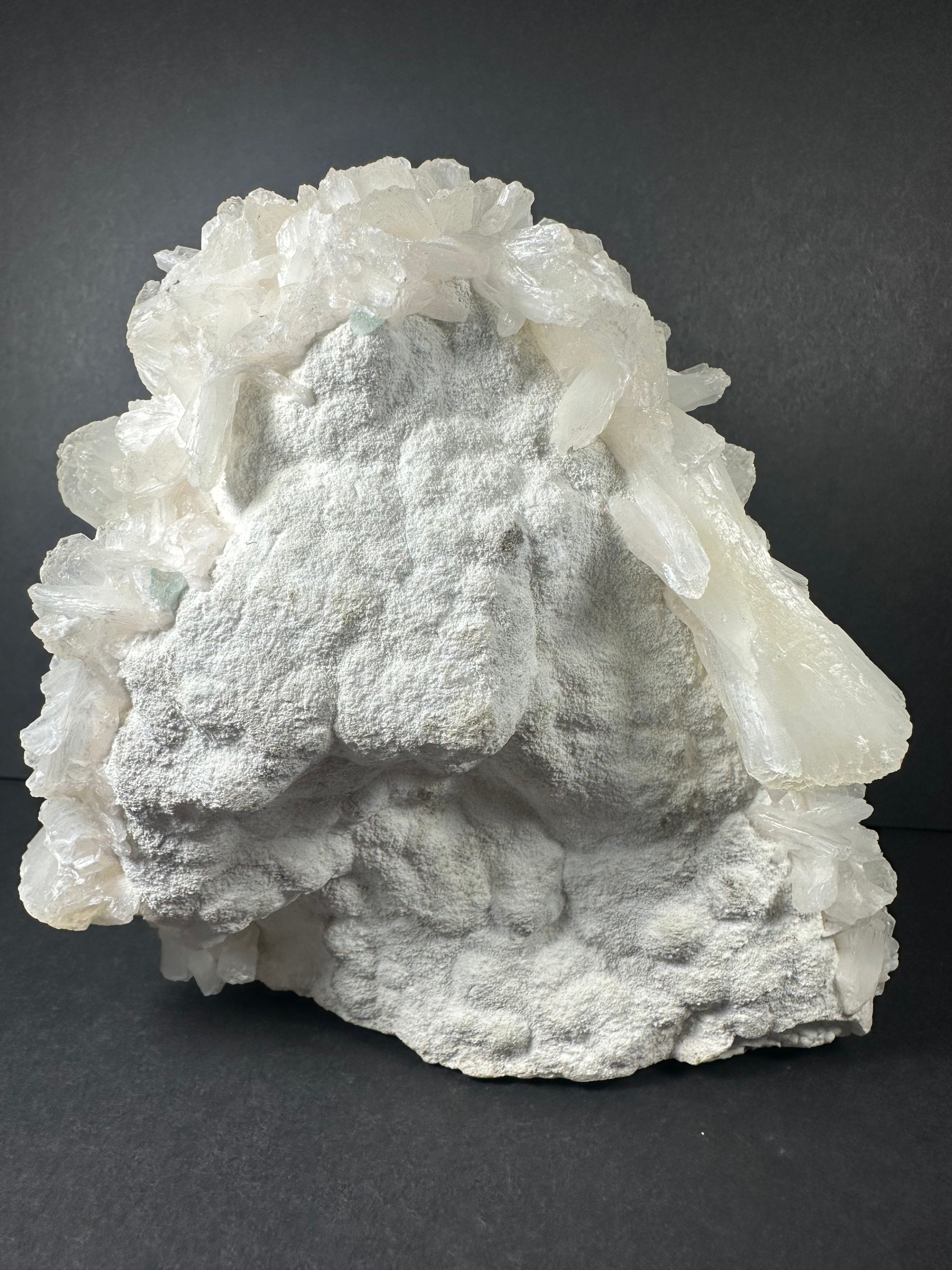 Stilbite with Green Apophyllite and Mordenite on matrix - New Age Realms