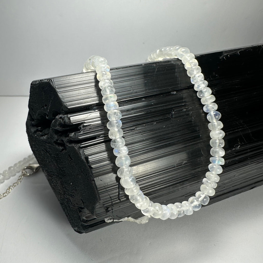 Moonstone Rondele Bead Necklace - New Age Realms