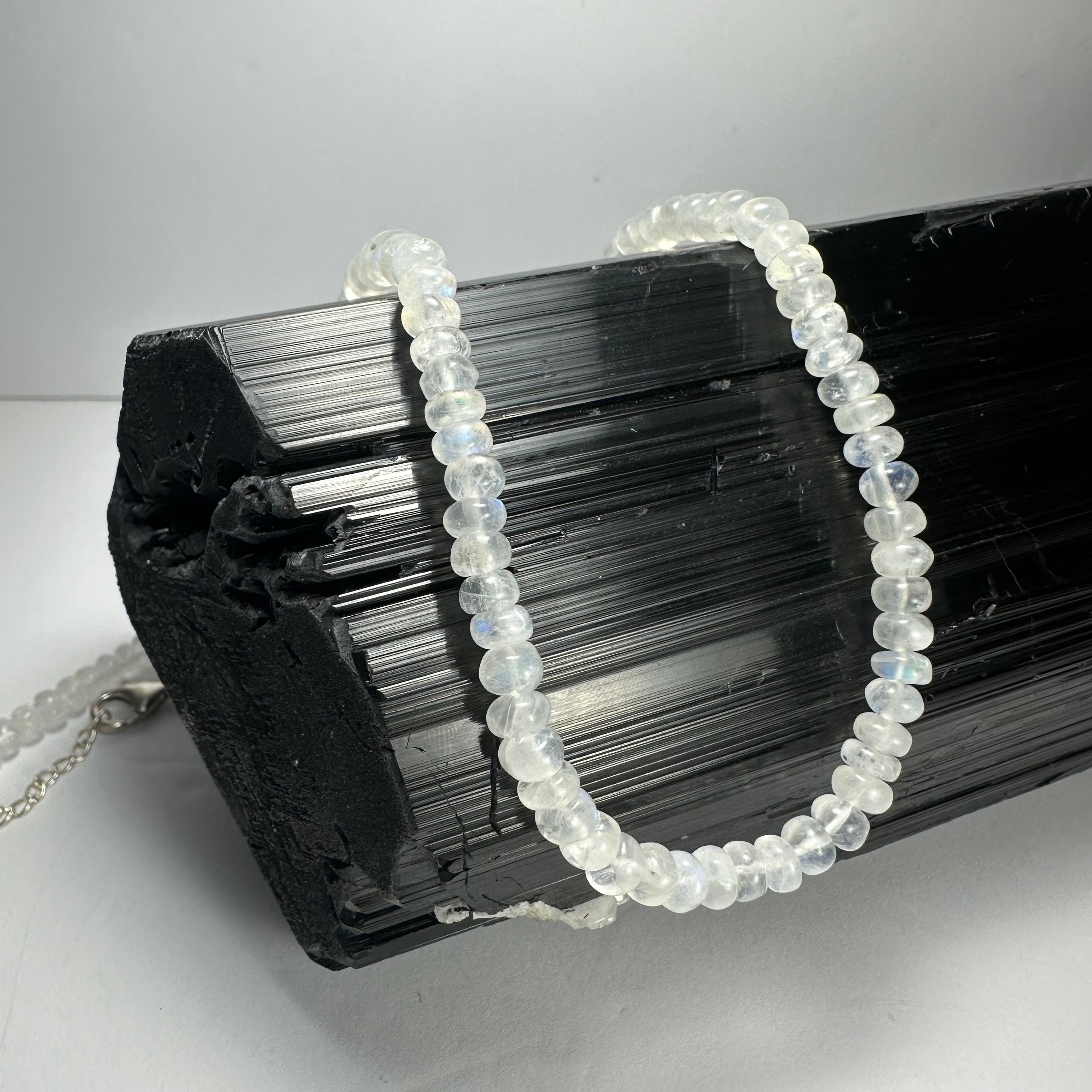 Moonstone Rondele Bead Necklace - New Age Realms