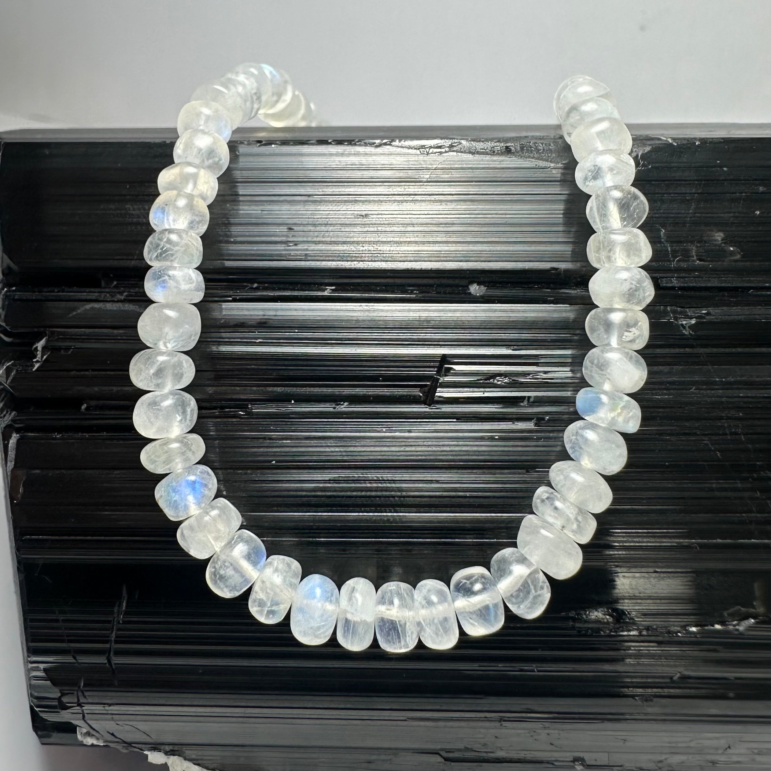 Moonstone Rondele Bead Necklace - New Age Realms