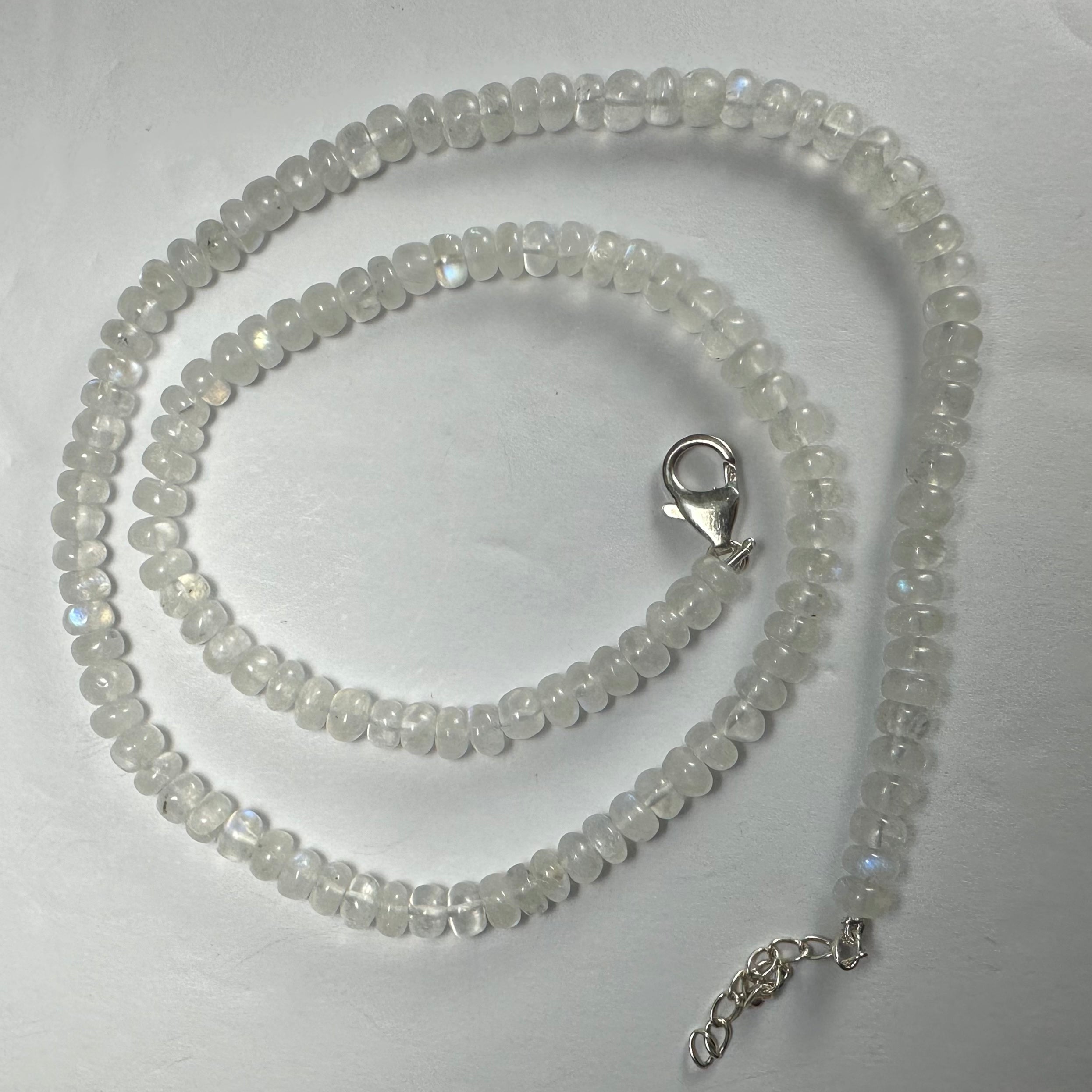 Moonstone Rondele Bead Necklace - New Age Realms