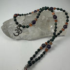 Handmade Bead Necklace with Silver 'Om' Pendant - New Age Realms