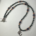 Handmade Bead Necklace with Silver 'Om' Pendant - New Age Realms