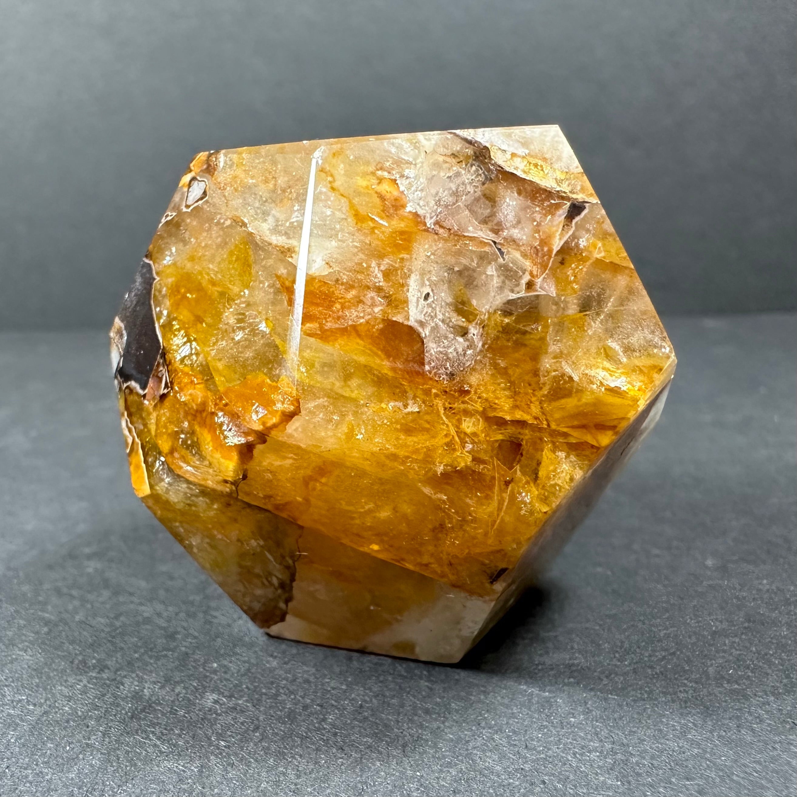 Yellow Hematoid Quartz Dodecahedron Carving from Brazil - New Age Realms