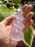 Selenite Spiral Tower 10cm - New Age Realms