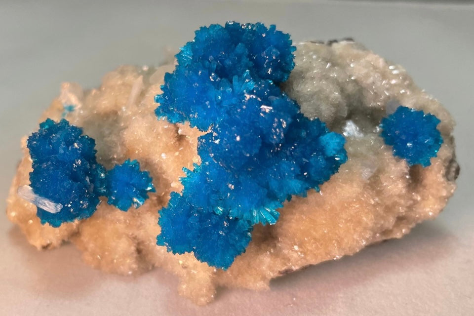 Cavansite with Stilbite on Matrix from Pune, Maharashtra, India - New Age Realms