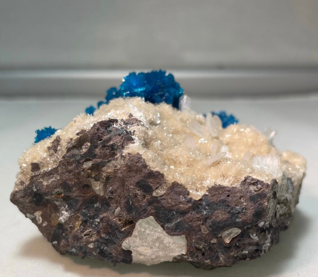Cavansite with Stilbite on Matrix from Pune, Maharashtra, India - New Age Realms