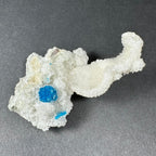 Cavansite Ball 'Floater' on White Stilbite (LG) from Pune, India - New Age Realms