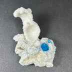 Cavansite Ball 'Floater' on White Stilbite (LG) from Pune, India - New Age Realms