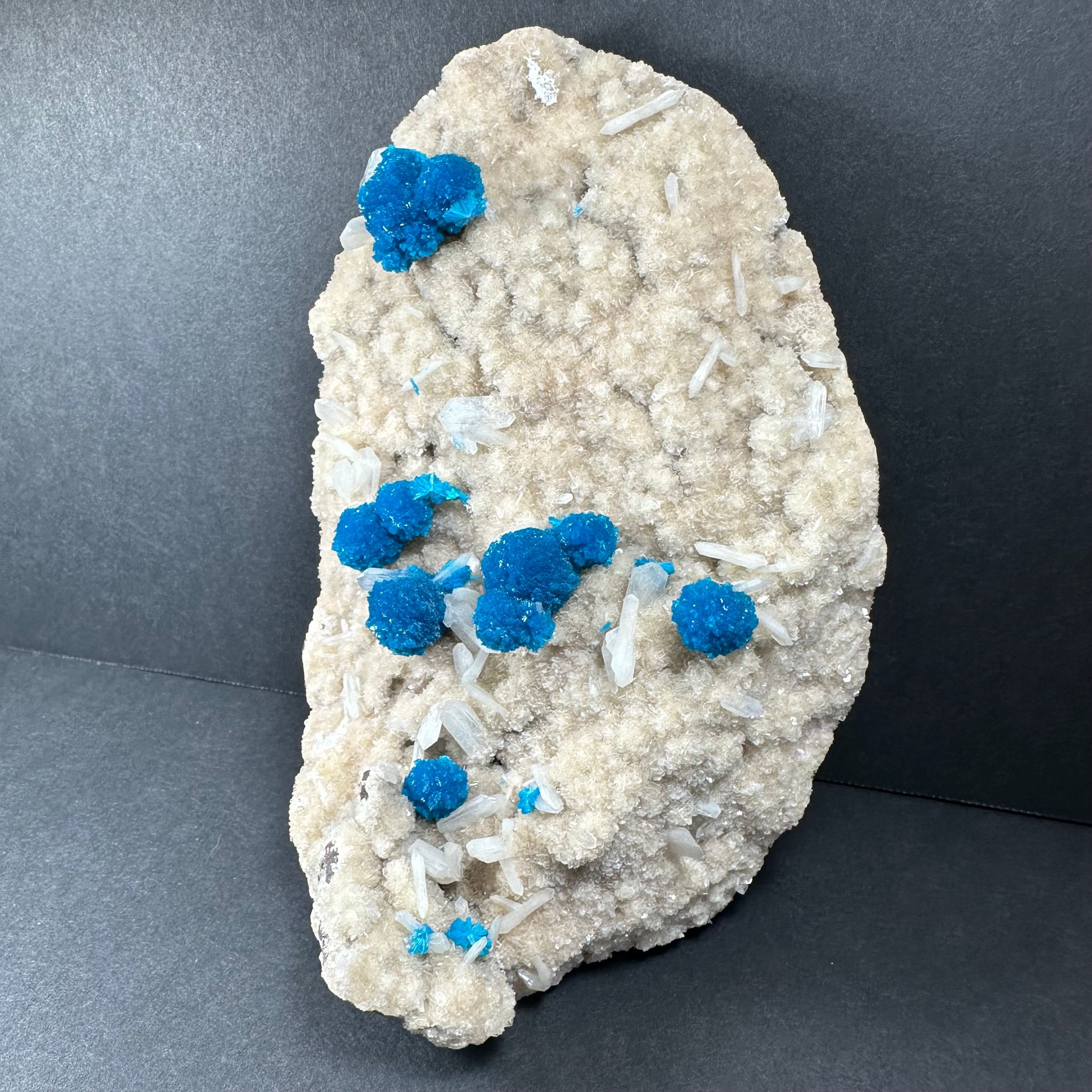 Cavansite with Stilbite on Matrix Maharashtra, Pune, India - New Age Realms