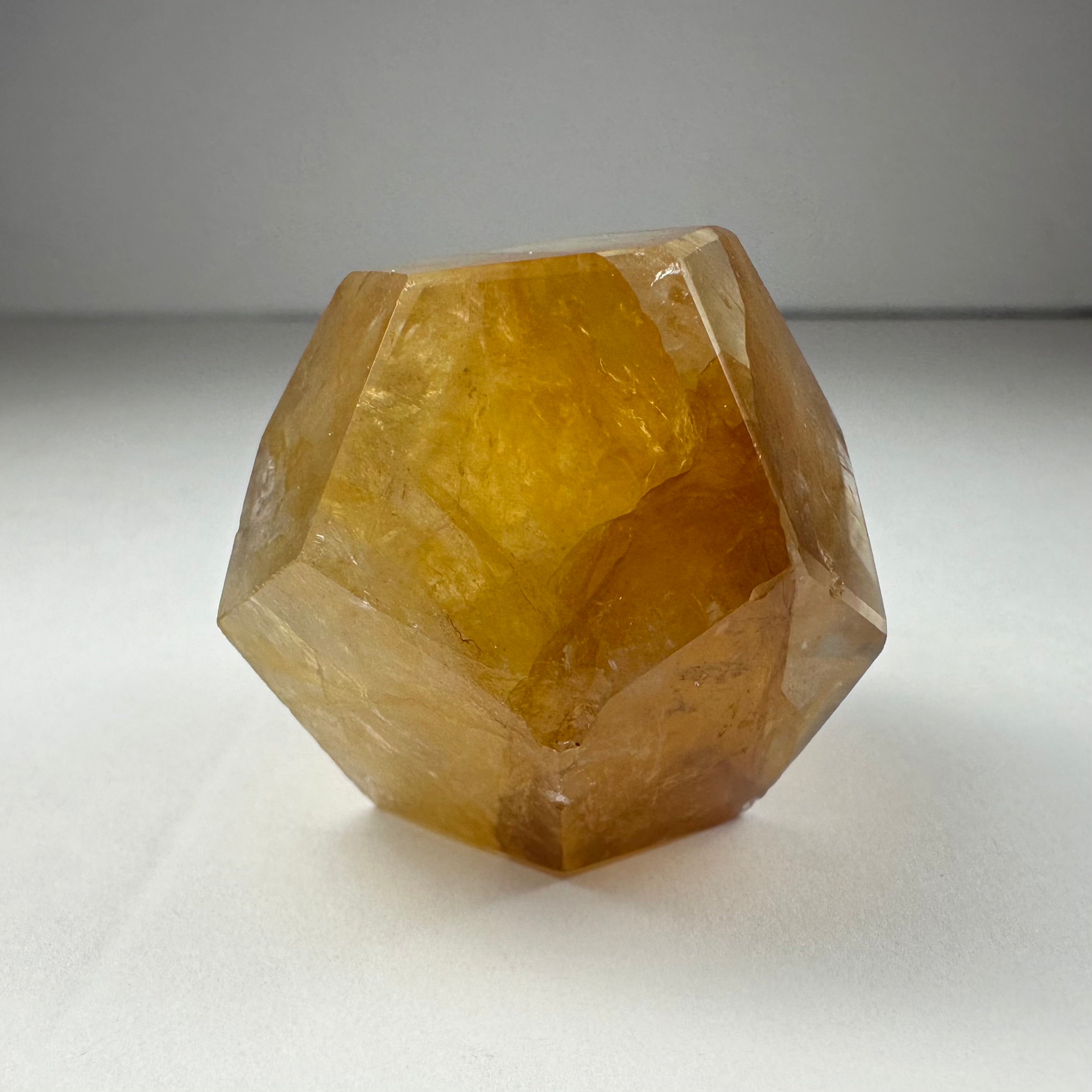 Yellow Hematoid Quartz Dodecahedron Carving from Brazil - New Age Realms