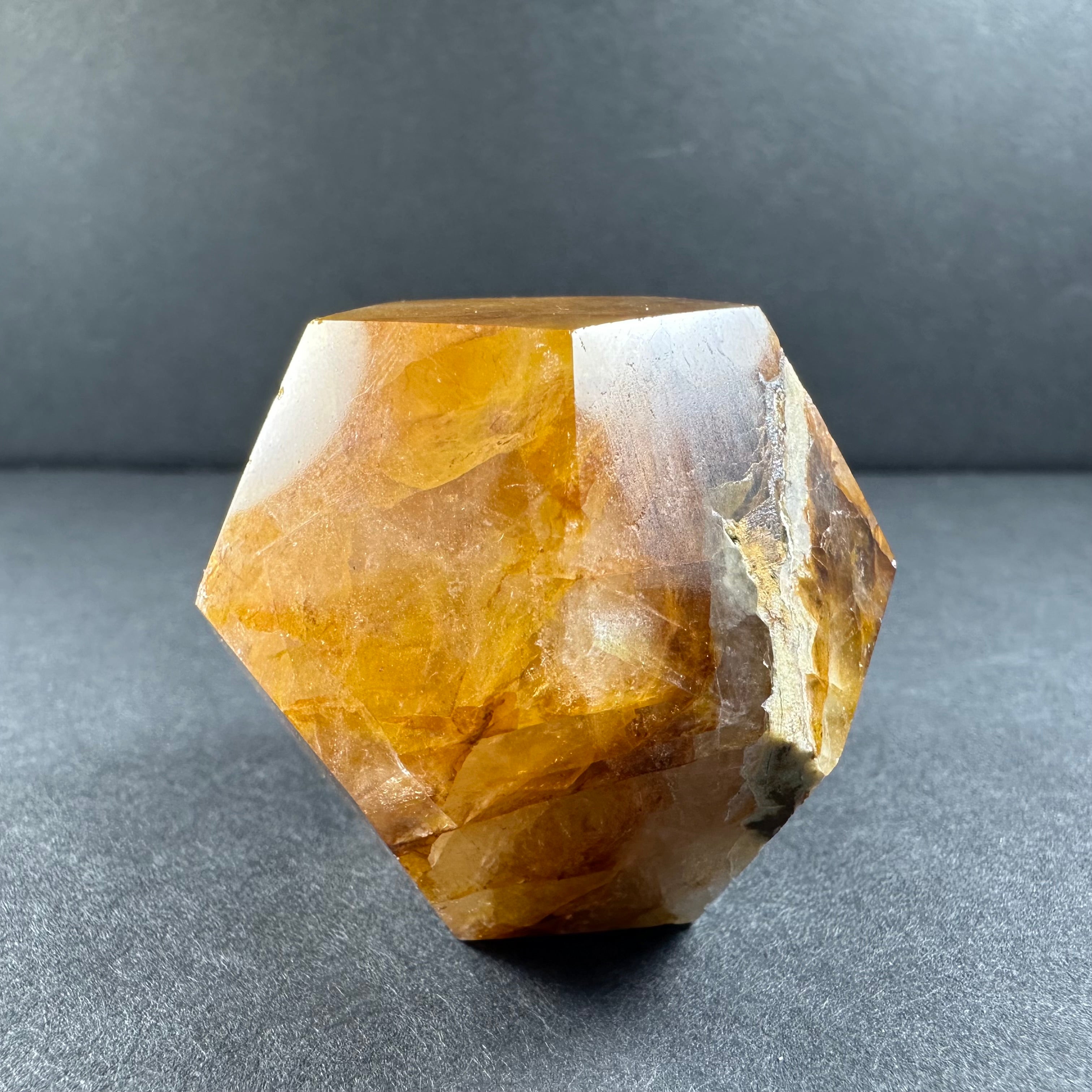 Yellow Hematoid Quartz Dodecahedron Carving from Brazil - New Age Realms