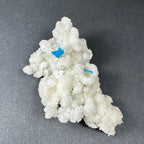 Cavansite Ball 'Floater' on White Stilbite (LG) from Pune, India - New Age Realms