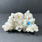 Cavansite Ball 'Floater' on White Stilbite (LG) from Pune, India - New Age Realms