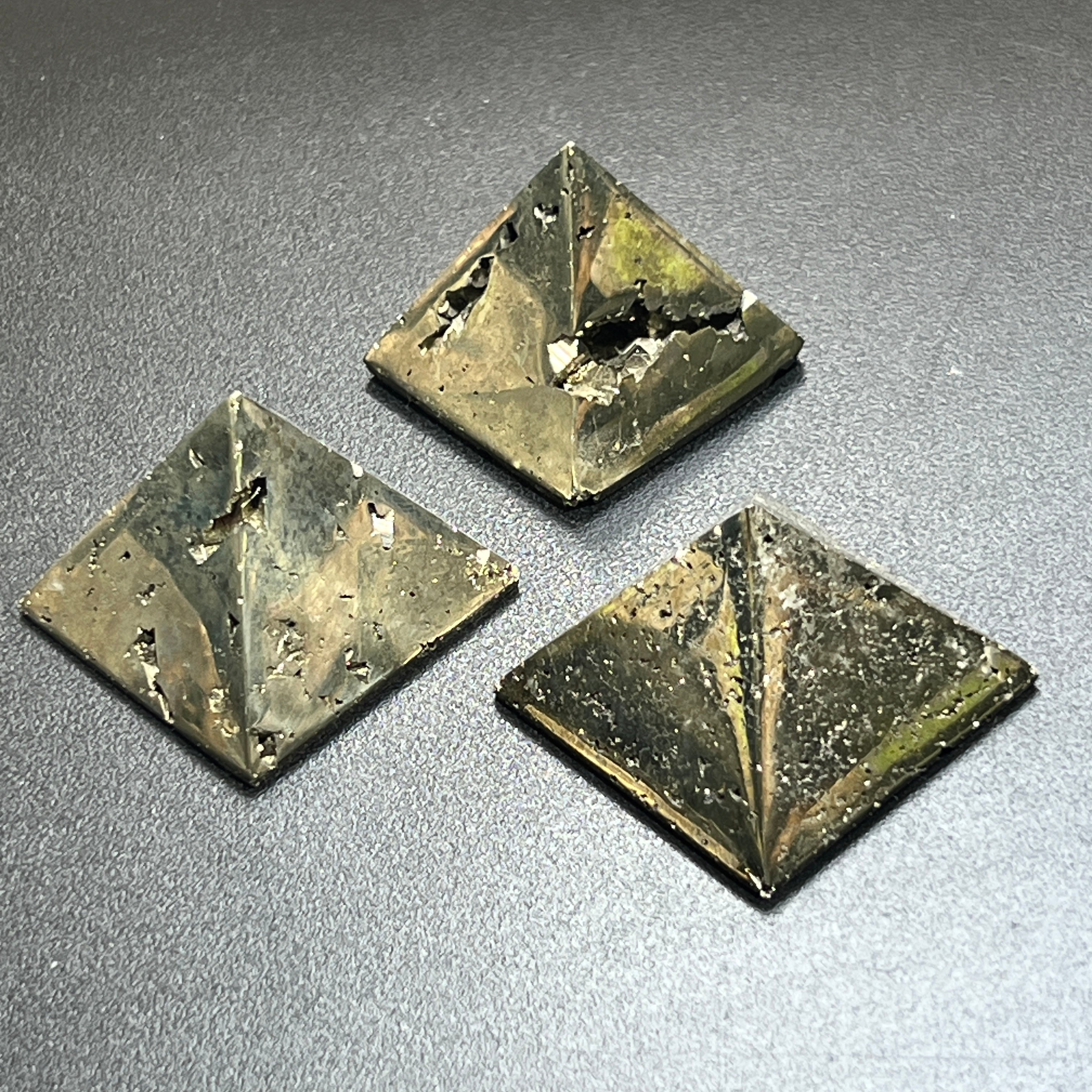 Iron Pyrite Pyramid Crystal Druzy Carving Polished Fools Gold - New Age Realms