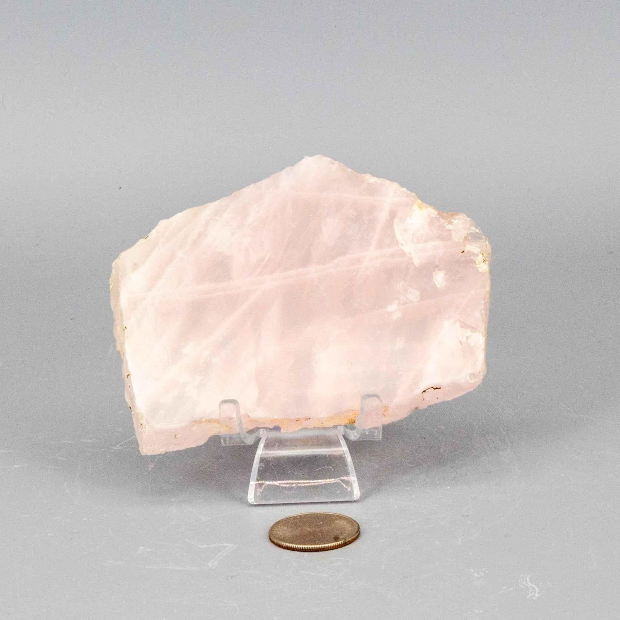 Rose Quartz Crystal Polished Slice Natural Pink Stone - New Age Realms