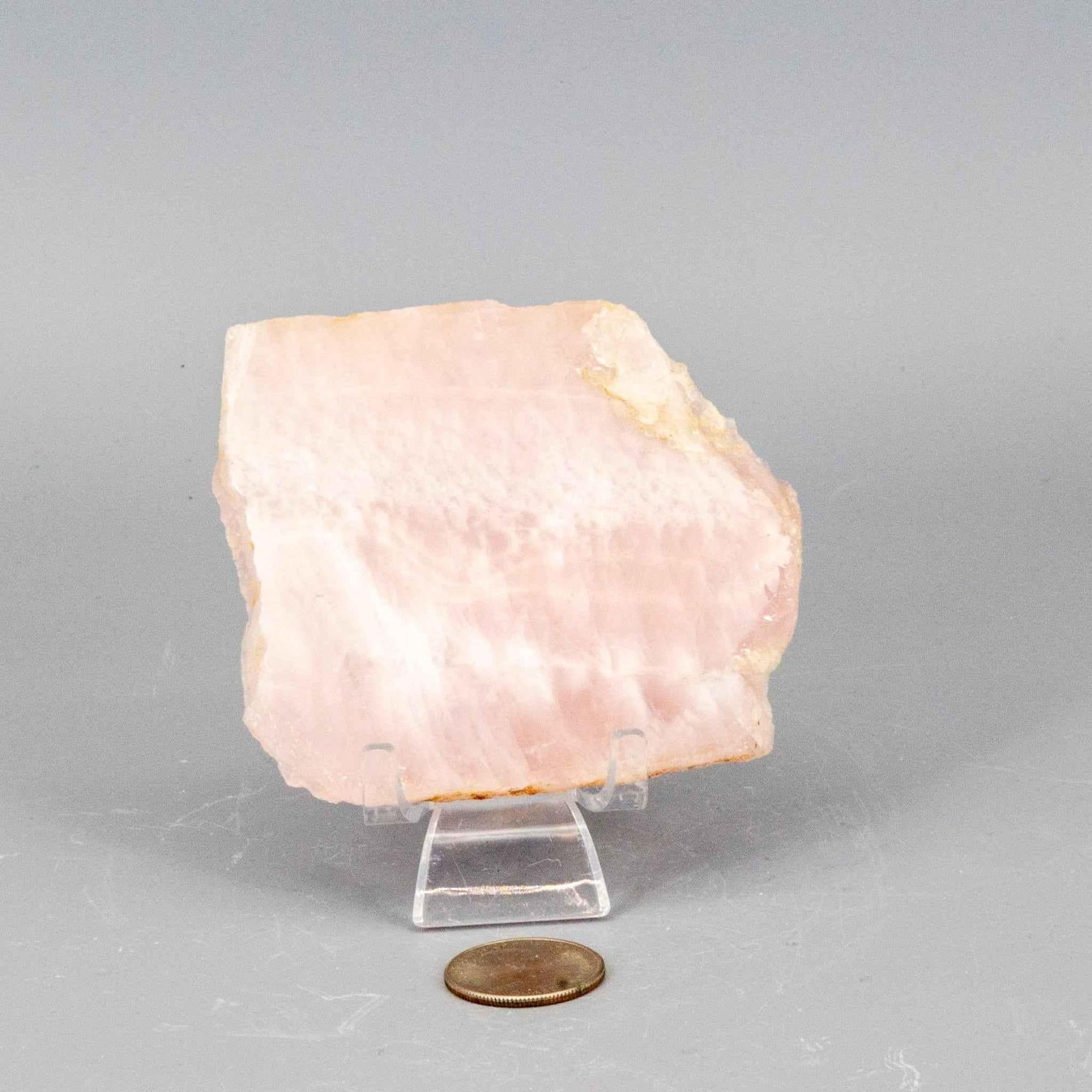 Rose Quartz Crystal Polished Slice Natural Pink Stone - New Age Realms