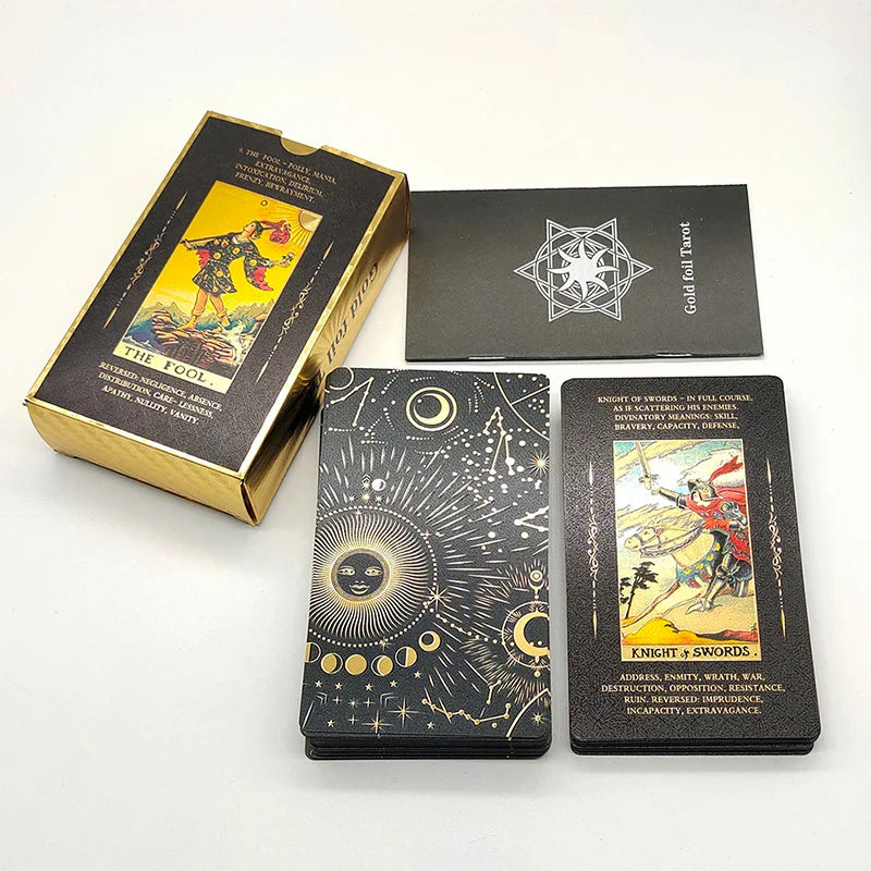 Tarot Rider Waite Waterproof Gold Foil Tarot Deck