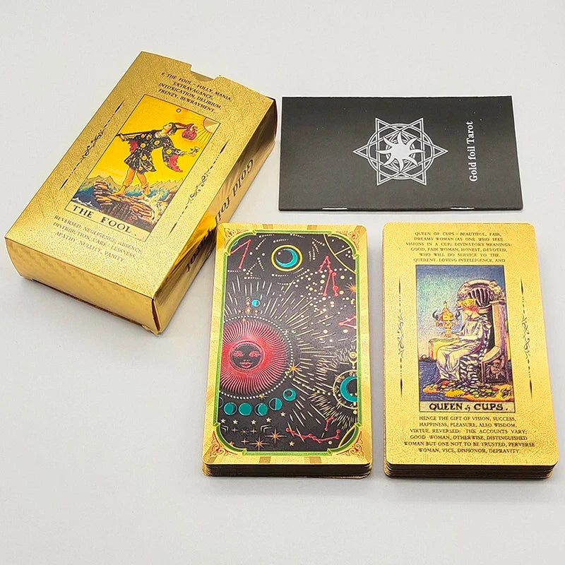 Tarot Rider Waite Waterproof Gold Foil Tarot Deck