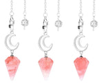 Crystal Crescent Moon Pendulums - New Age Realms