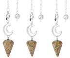 Crystal Crescent Moon Pendulums - New Age Realms