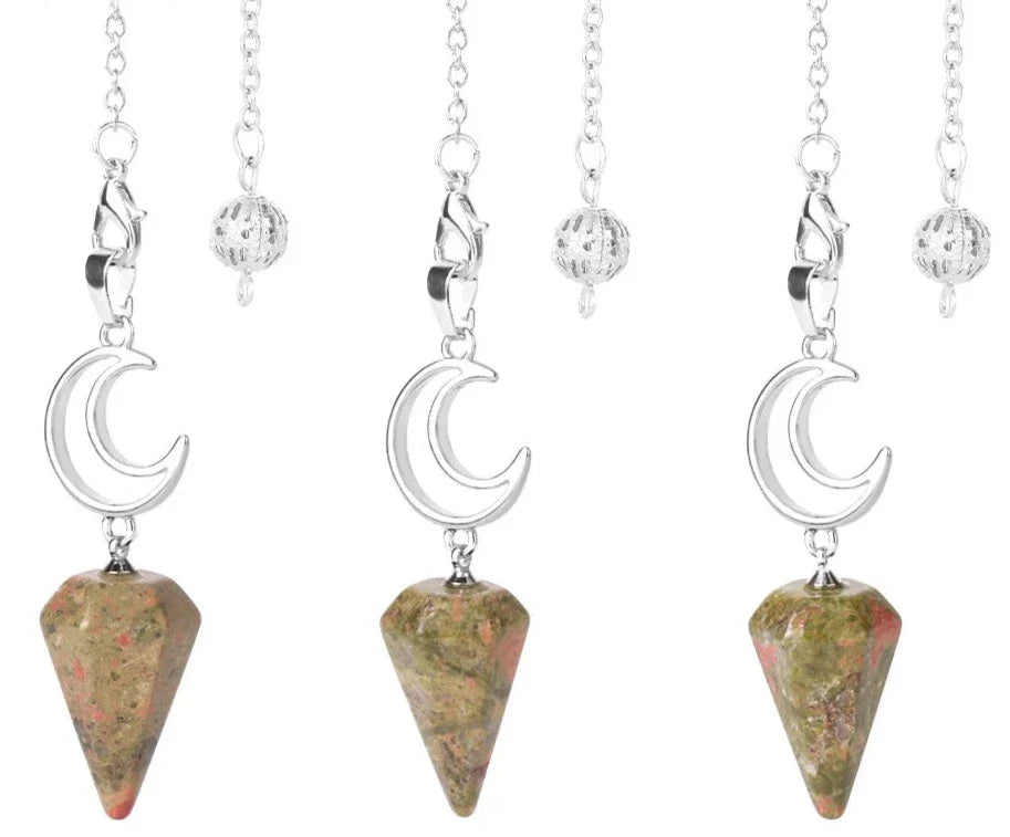 Crystal Crescent Moon Pendulums - New Age Realms