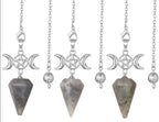 Triple Moon Pentacle Crystal Pendulums - New Age Realms