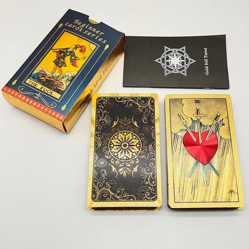 Tarot Rider Waite Waterproof Gold Foil Tarot Deck