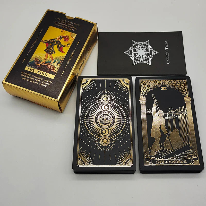 Tarot Rider Waite Waterproof Gold Foil Tarot Deck