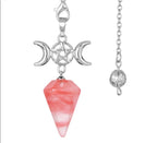 Triple Moon Pentacle Crystal Pendulums - New Age Realms