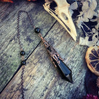 Obsidian Raven Skull Pendulum - New Age Realms