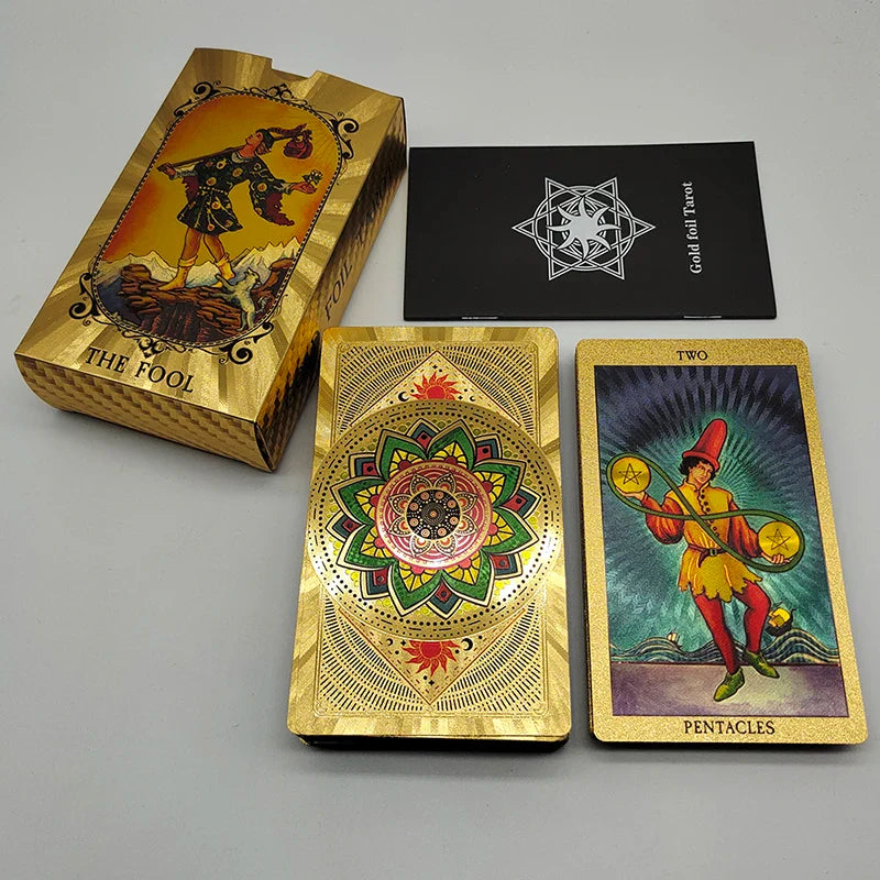 Tarot Rider Waite Waterproof Gold Foil Tarot Deck
