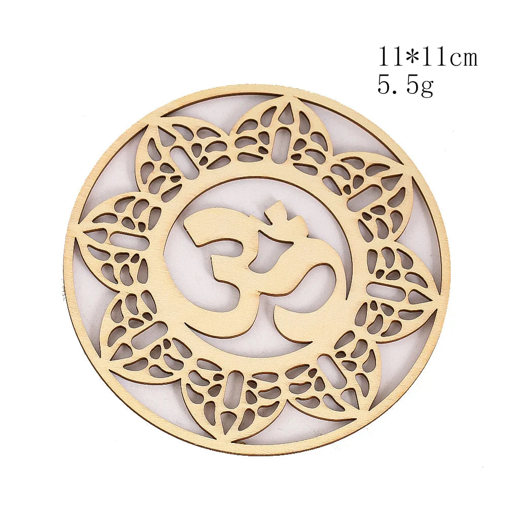 Wooden Sacred Geometry Wall Hanging | Rustic Yoga Meditation Decor - New Age Realms