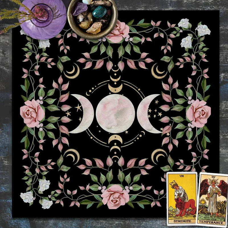 Cottagecore Triple Moon Tapestry - New Age Realms