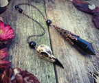 Obsidian Raven Skull Pendulum - New Age Realms