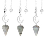 Crystal Crescent Moon Pendulums - New Age Realms