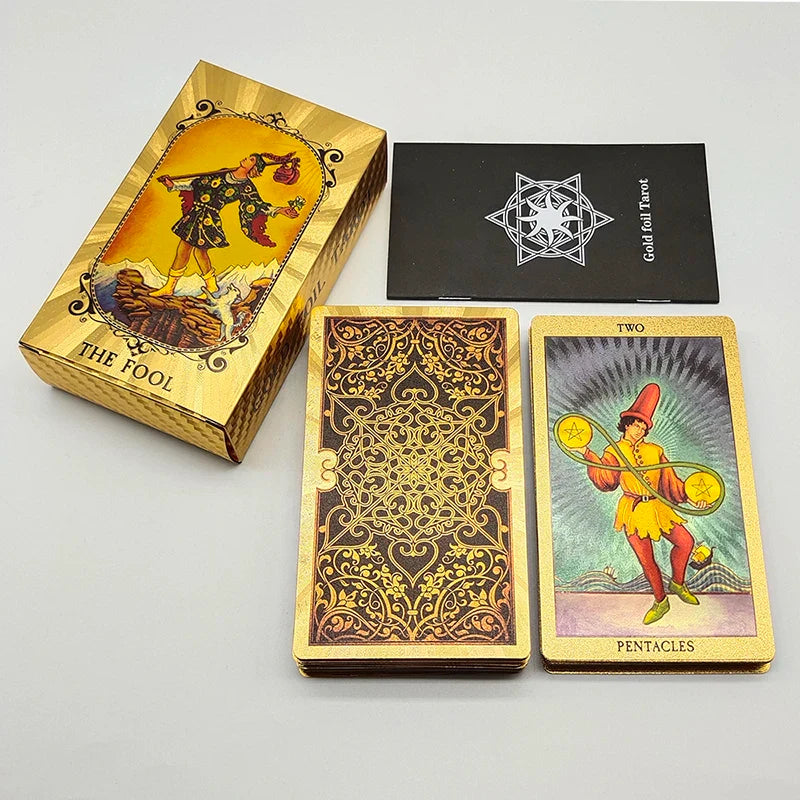 Tarot Rider Waite Waterproof Gold Foil Tarot Deck