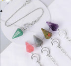Crystal Crescent Moon Pendulums - New Age Realms