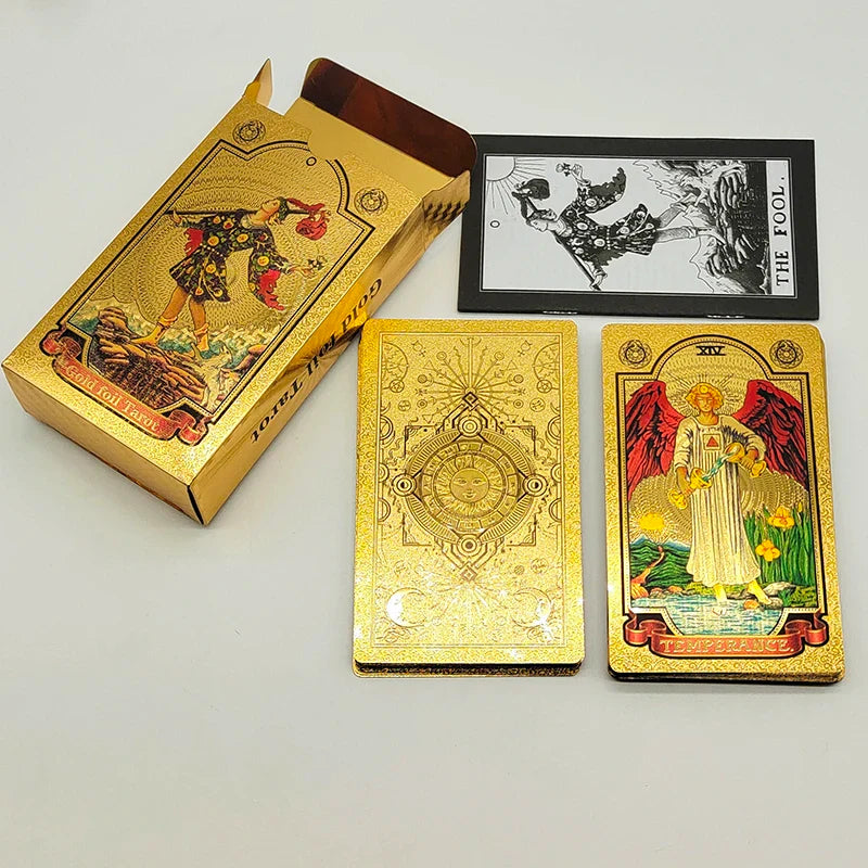Tarot Rider Waite Waterproof Gold Foil Tarot Deck