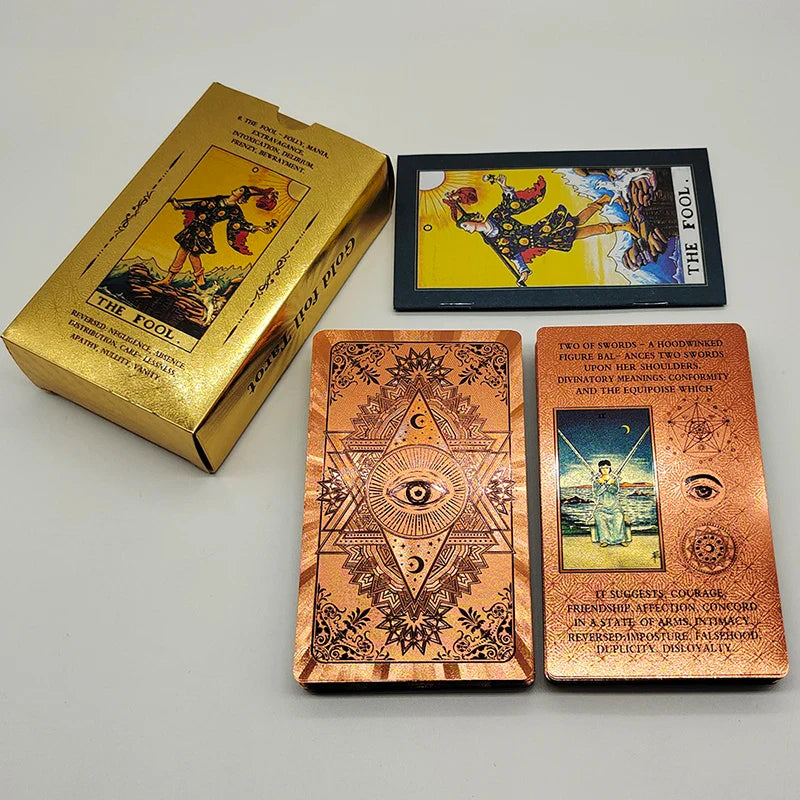 Tarot Rider Waite Waterproof Gold Foil Tarot Deck