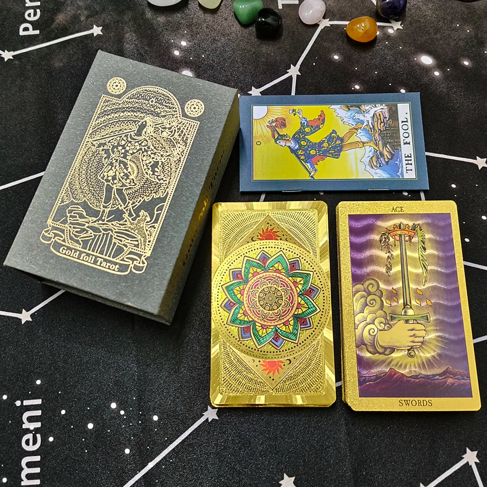 New Rider Waite Gold Foil Tarot Deck