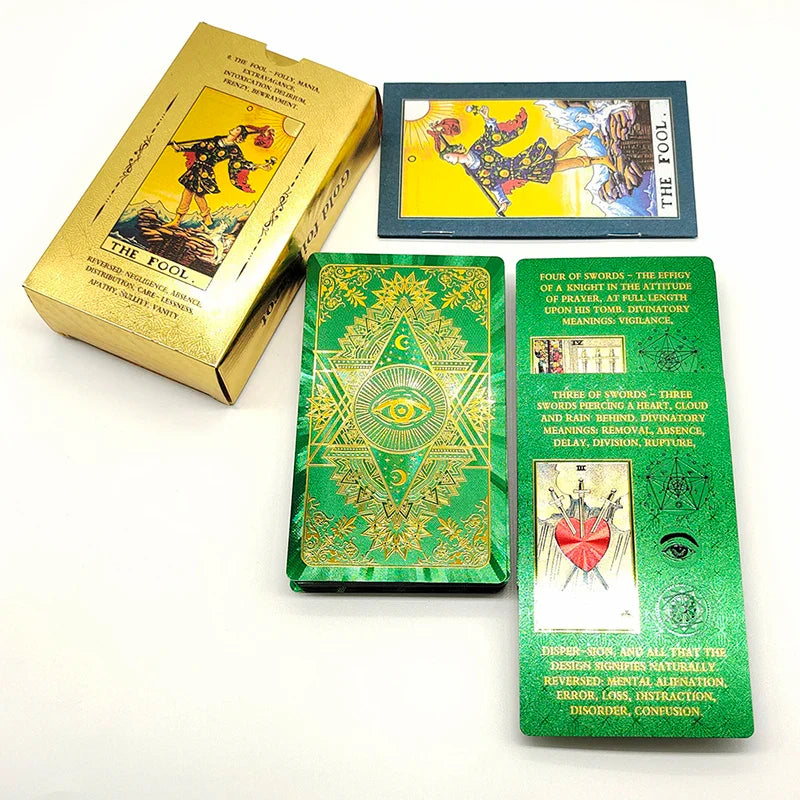 Tarot Rider Waite Waterproof Gold Foil Tarot Deck