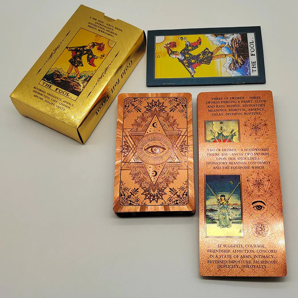 Tarot Rider Waite Waterproof Gold Foil Tarot Deck