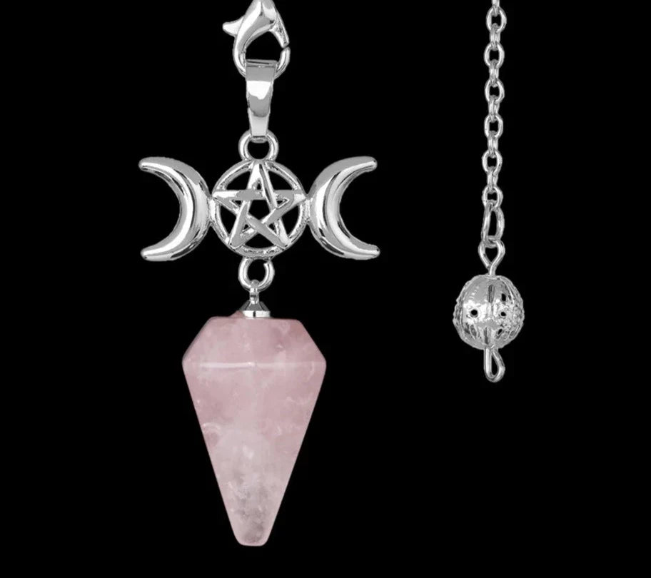 Triple Moon Pentacle Crystal Pendulums - New Age Realms