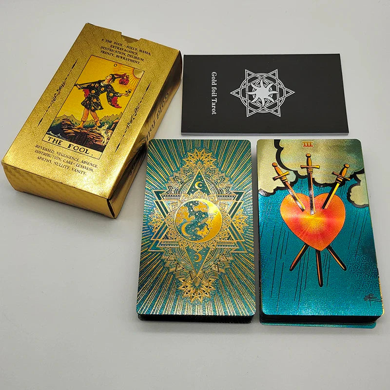 Tarot Rider Waite Waterproof Gold Foil Tarot Deck