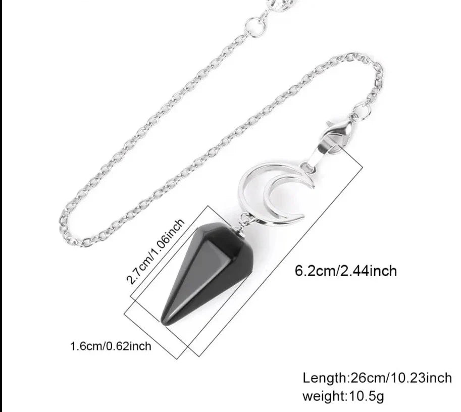 Crystal Crescent Moon Pendulums - New Age Realms