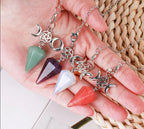 Triple Moon Pentacle Crystal Pendulums - New Age Realms
