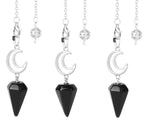 Crystal Crescent Moon Pendulums - New Age Realms
